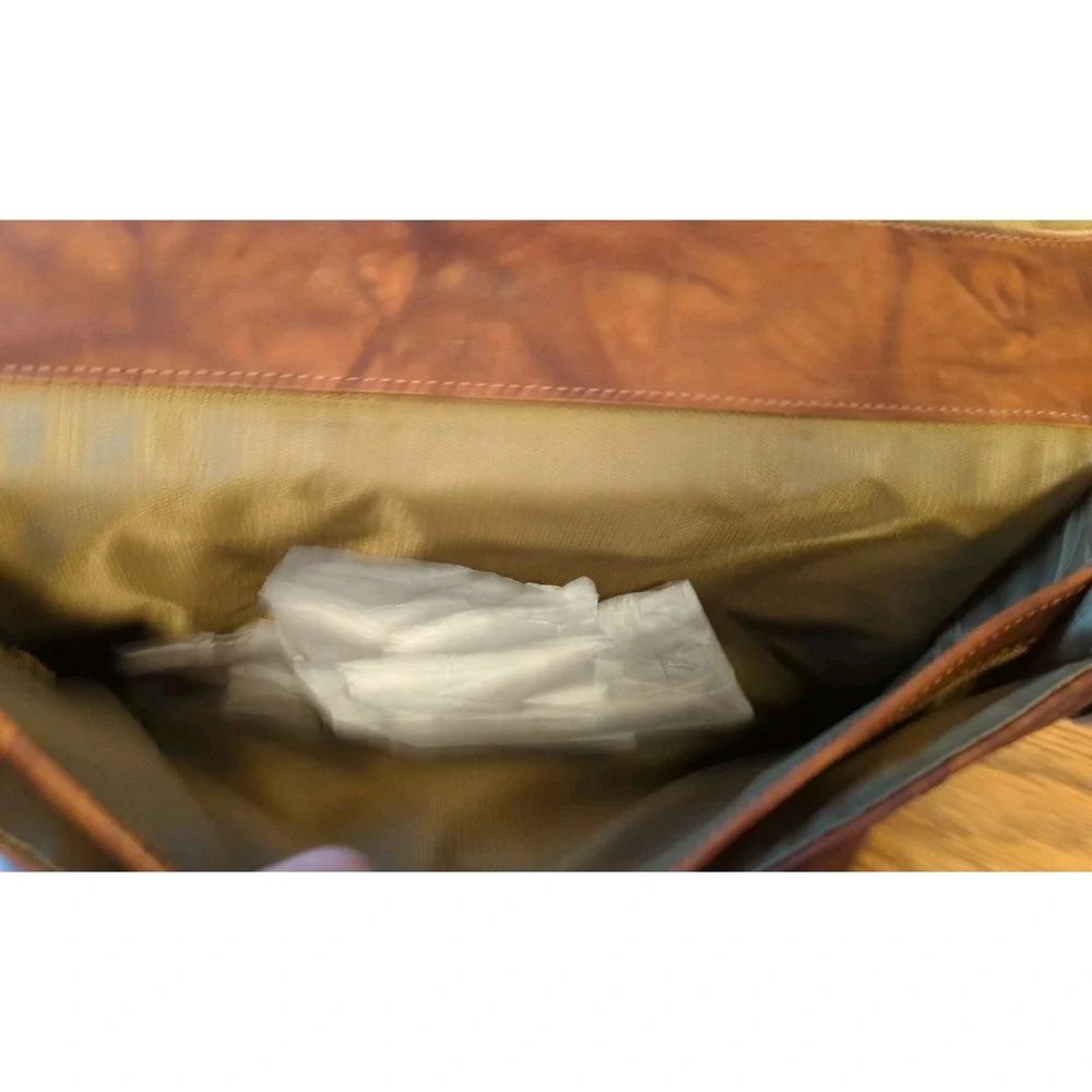 Gorgeous Genuine Leather Briefcase Messenger Embossed Braves Baseball‎ Bag